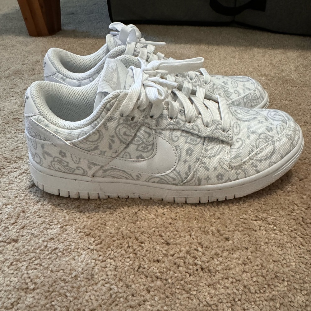 White Paisley Nike Dunk Low women’s 7